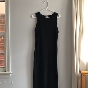 Leith Black Crew Neck Sleeveless Maxi Dress